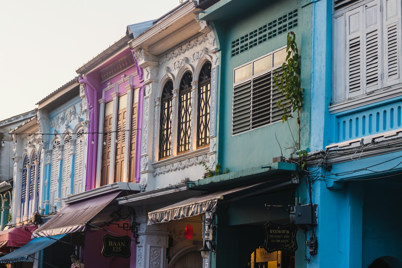 Colorful Sino-Portuguese shophouses in Phuket Old Town