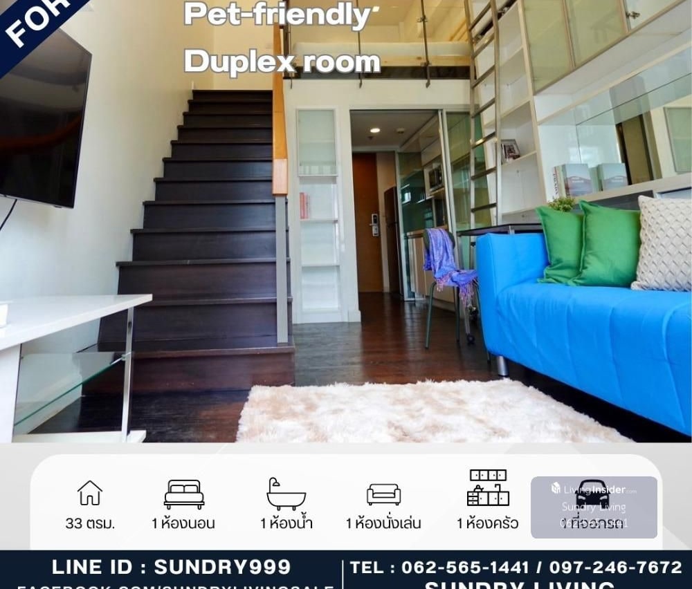 Ideo Morph 38 Pet-friendly Condo Duplex Condo Ideo Morph 38, Size 33.6 Sq M, High Ceiling, Fully Furnished, Ready to Move In, Common Area Has a Swimming Pool, Fitness Room, Convenient Location in the Heart of the City, Sukhumvit 38, near Bts T.